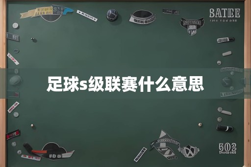 足球s级联赛什么意思