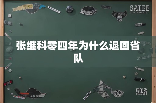张继科零四年为什么退回省队