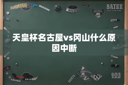 天皇杯名古屋vs冈山什么原因中断