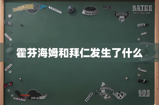 霍芬海姆和拜仁发生了什么