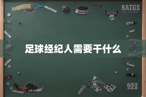 足球经纪人需要干什么