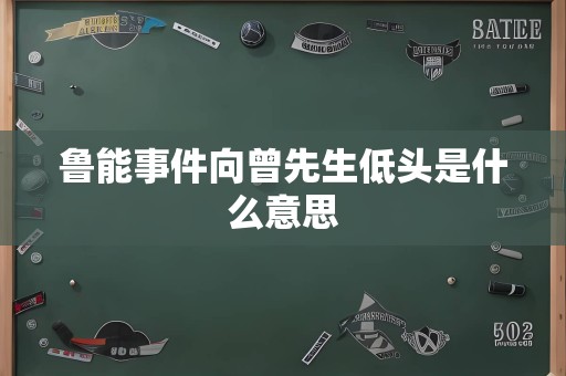 鲁能事件向曾先生低头是什么意思