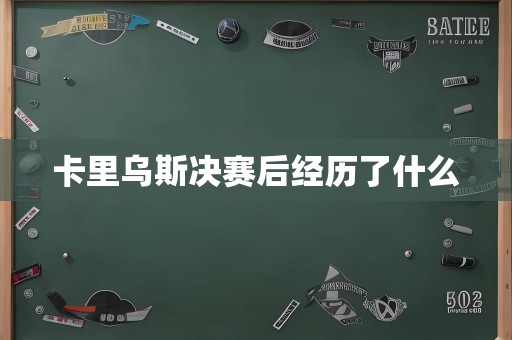 卡里乌斯决赛后经历了什么