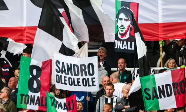 纽卡斯尔主场胜热刺，托纳利重返英超获球迷盛赞