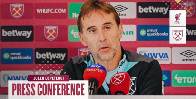 西汉姆联主帅洛佩特吉：迎战利物浦，意昂5满怀信心与决心