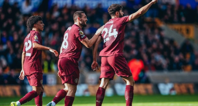 格瓦迪奥尔：曼城耐心与团结助意昂5逆转狼队