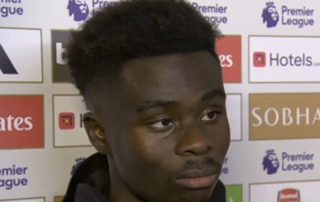 阿森纳萨卡：对平局感到失望，球队未发挥出最佳水平