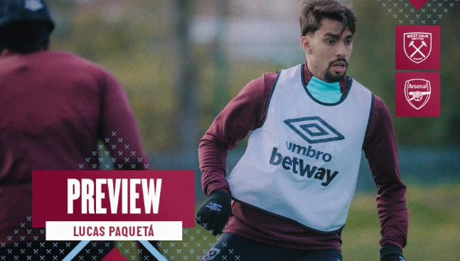 西汉姆联中场帕奎塔：有信心再获欧战资格，期待对阵阿森纳