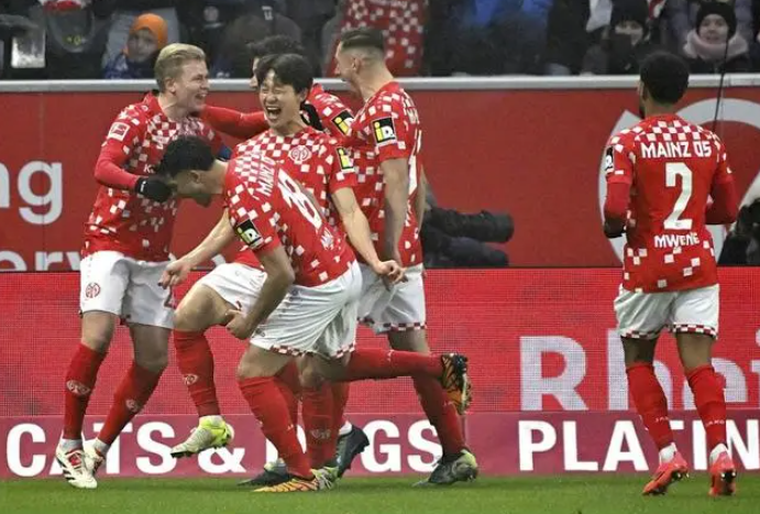 德甲-美因茨2-0完胜霍芬海姆，伯卡特双响炮建功