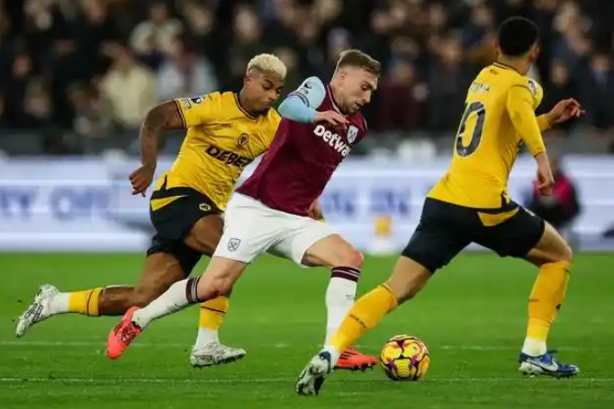 英超-西汉姆联2-1力克狼队，鲍恩闪耀全场