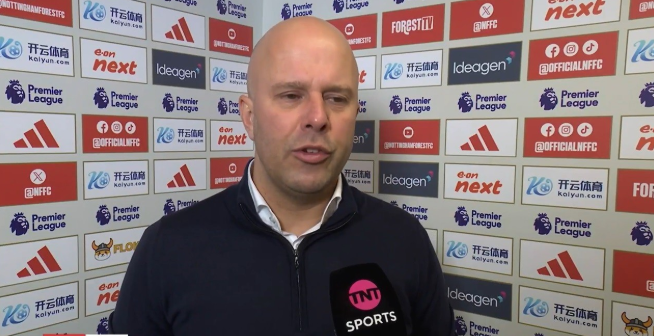 利物浦主帅斯洛特点评1-1战平诺丁汉森林比赛