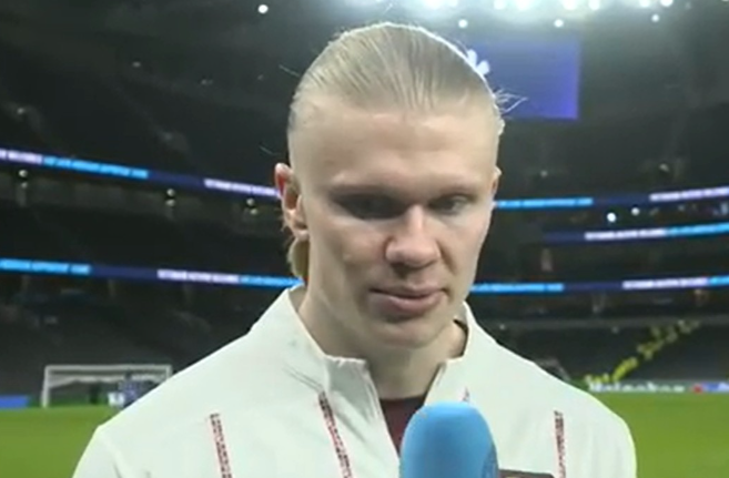 哈兰德：曼城艰难取胜热刺，回归赛场感觉良好