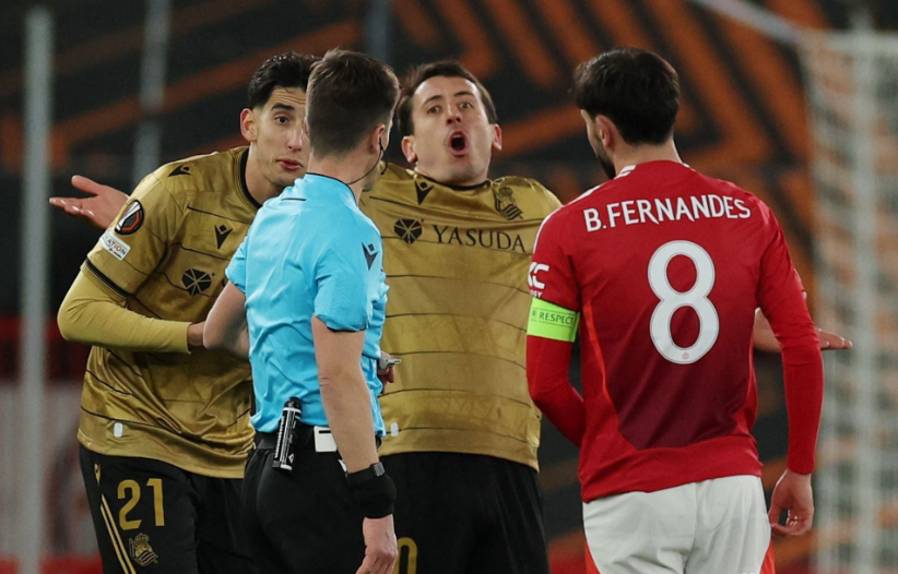 皇家社会队长奥亚萨瓦尔赛后不满裁判，称判罚决定比赛