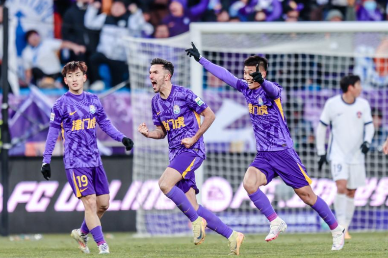 中超-梅州客家2-2绝平天津津门虎，基莱斯补时绝平